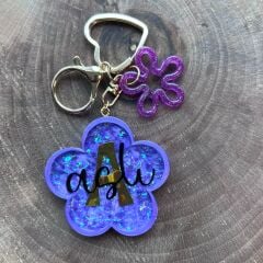 Soft Bloom - Purple Bloom Kabartmalı Çiçek Anahtarlık