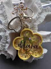 Soft Bloom - Golden Bloom Kabartmalı Çiçek Anahtarlık