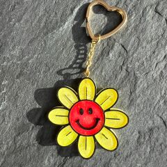 Happy Bloom Retro Çiçek Anahtarlık