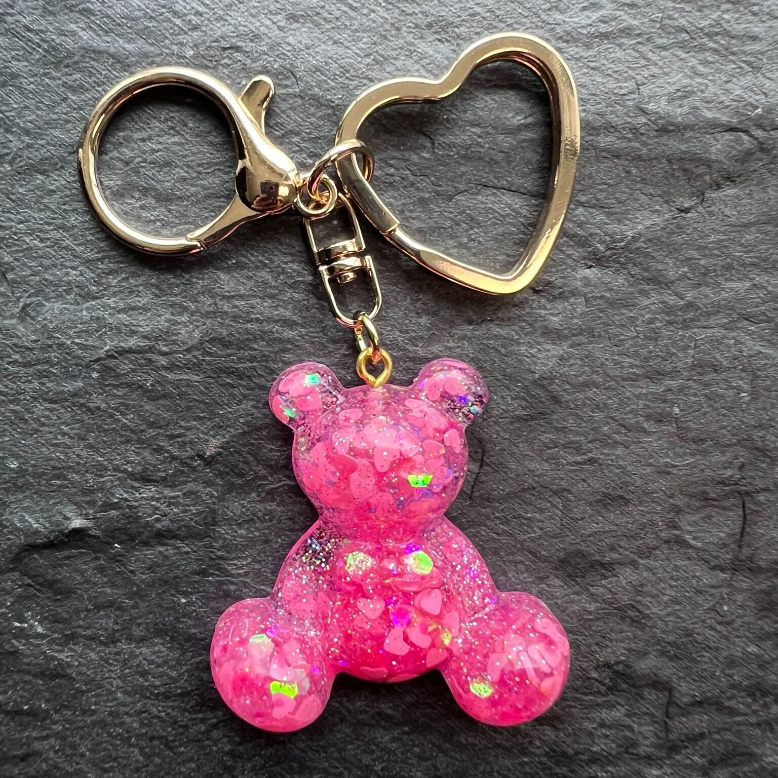 Rosy Teddy Işıltılı Anahtarlık