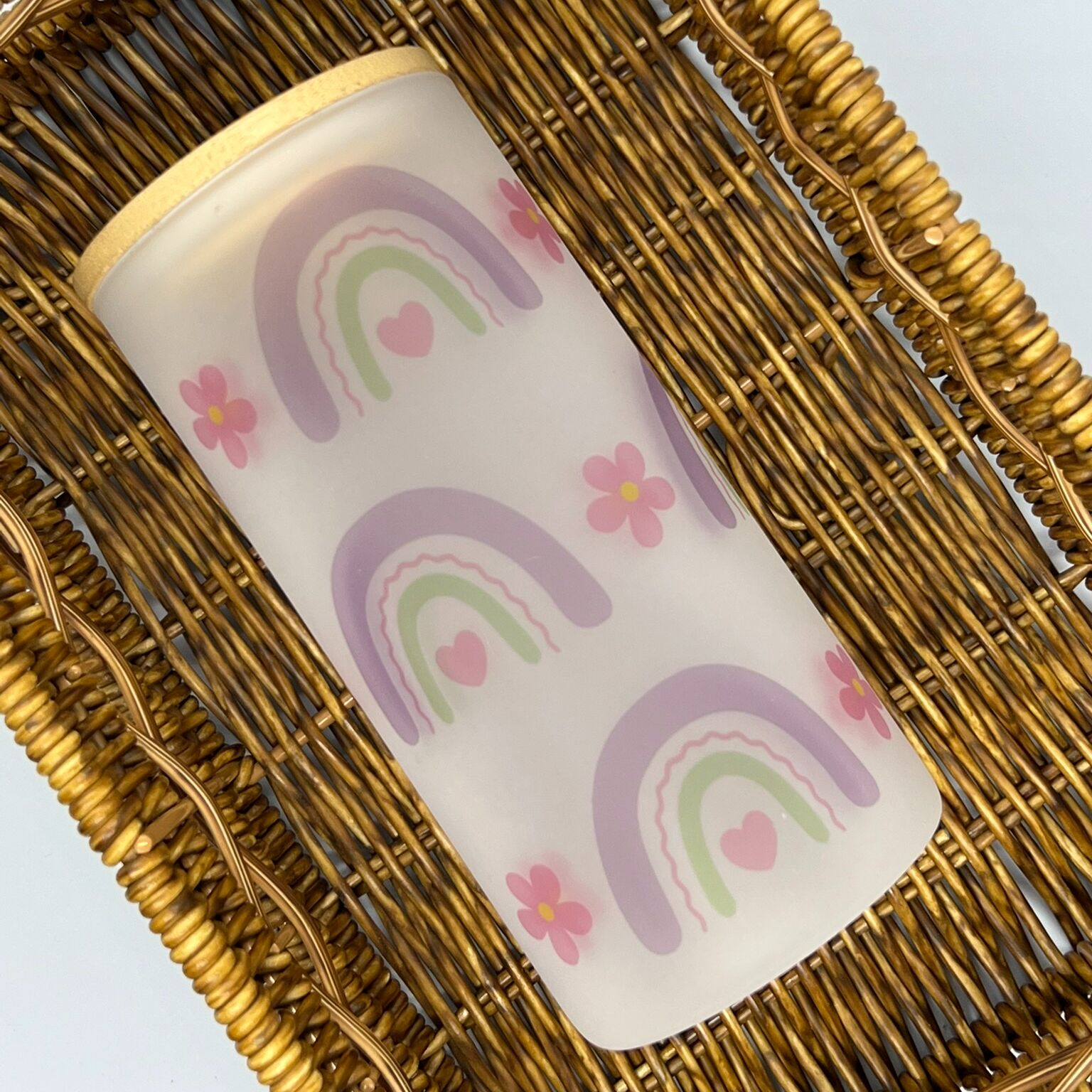 Heart Bow Buzlu Cam Bardak