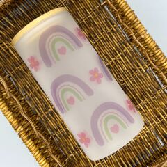 Heart Bow Buzlu Cam Bardak